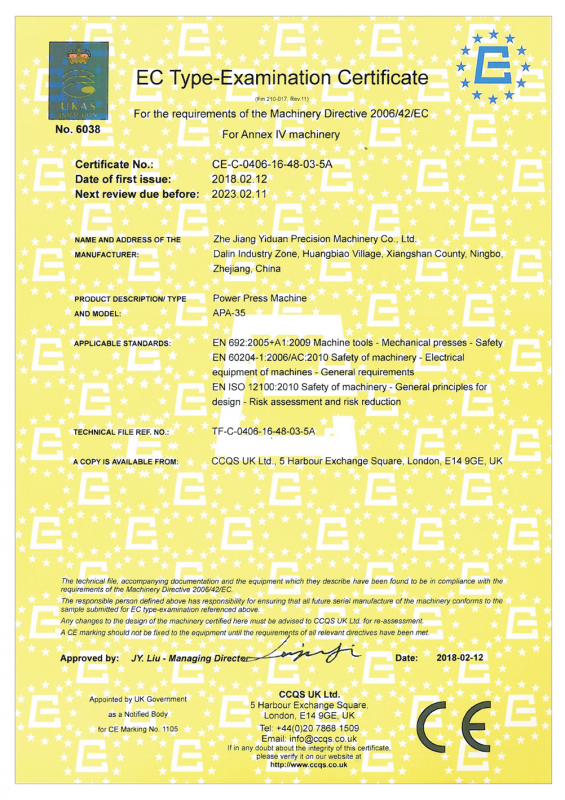 CE Type-Examination Certificate
